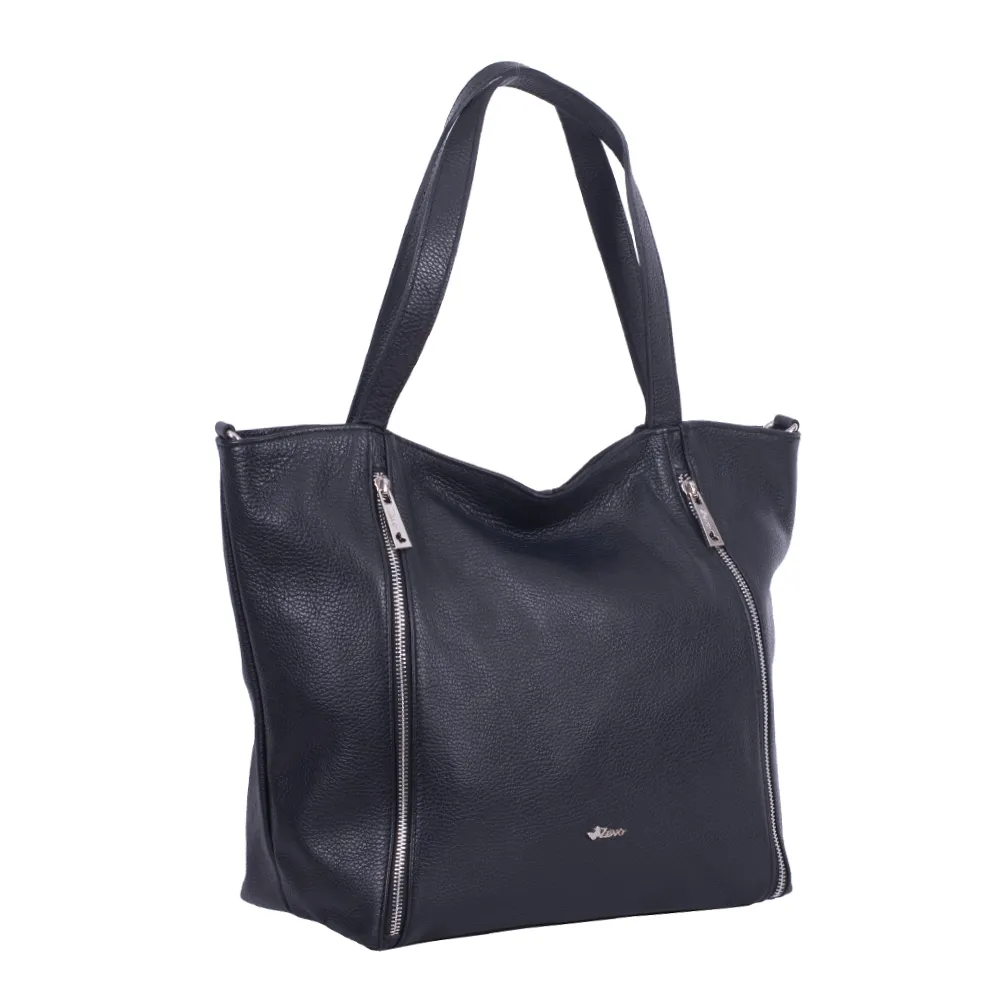 GEANTA ZEVO SHOPPER DAMA NEAGRA PIELE NATURALA MARISA